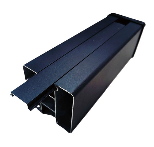 2.4m x 70mm Black Aluminium Fence Post