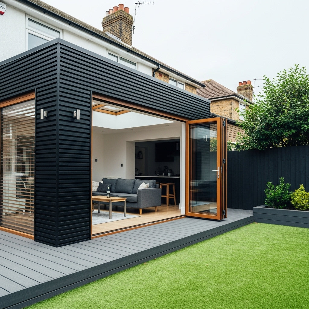 Charcoal Black Slatted Composite Cladding
