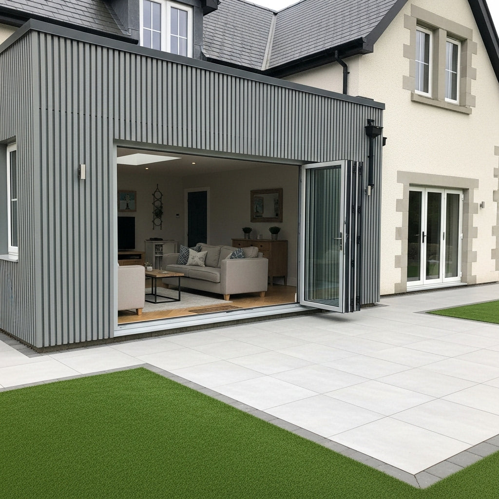 Steel Grey Slatted Composite Cladding