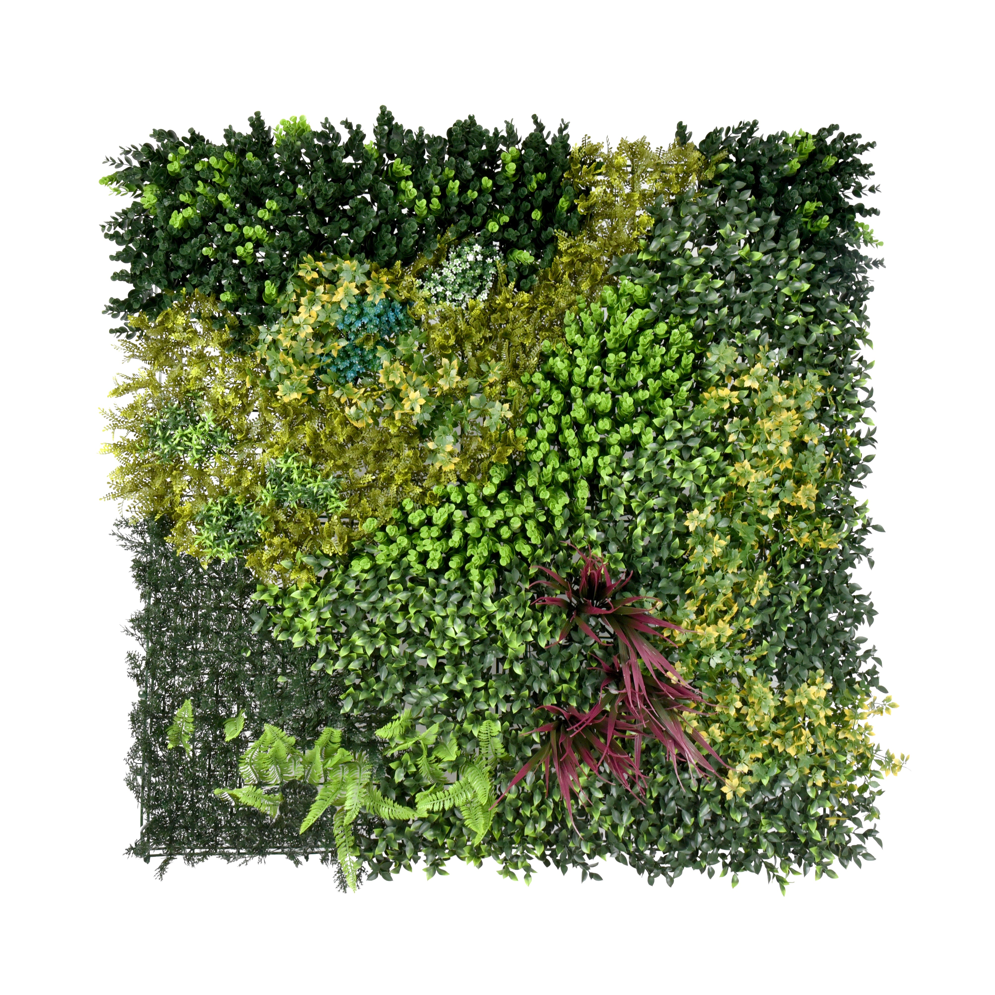 Faux living wall tiles Island 1m x 1m indoor outdoor feature wall
