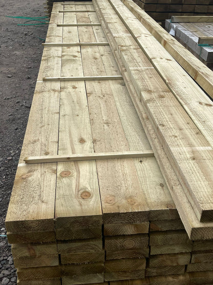 A pack containing 4.8m 6 x 2 pressure treated joists.