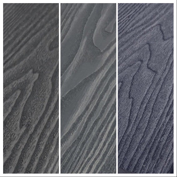 A compilation picture of grey 5m composite decking boards.