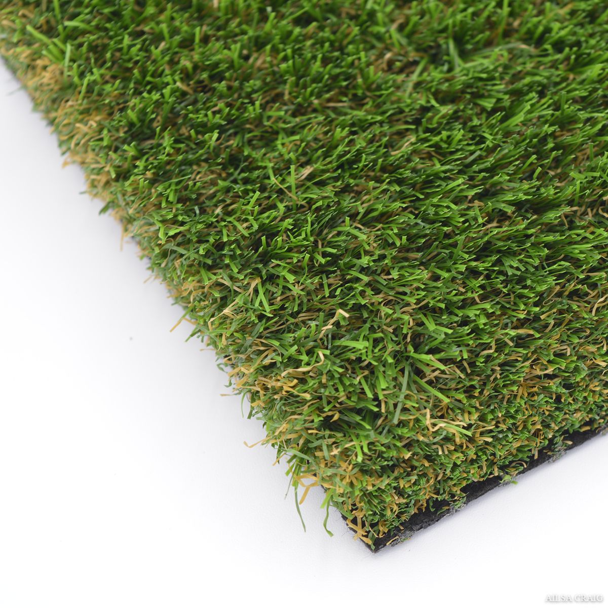 Close-up of artificial grass on a white background