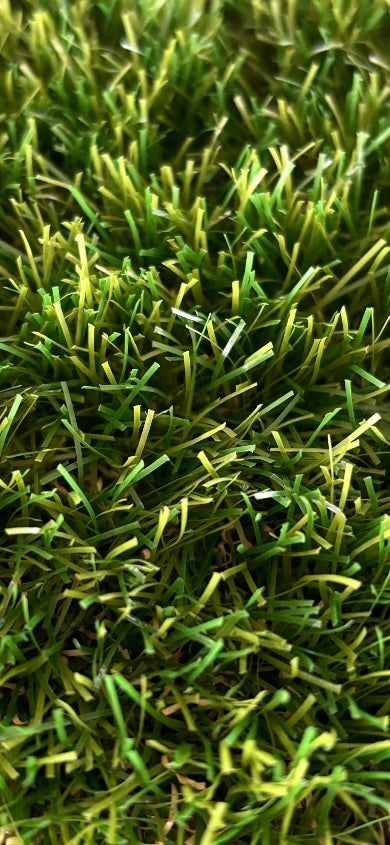 Close-up of Ailsa Craig artificial green grass showing texture and detail