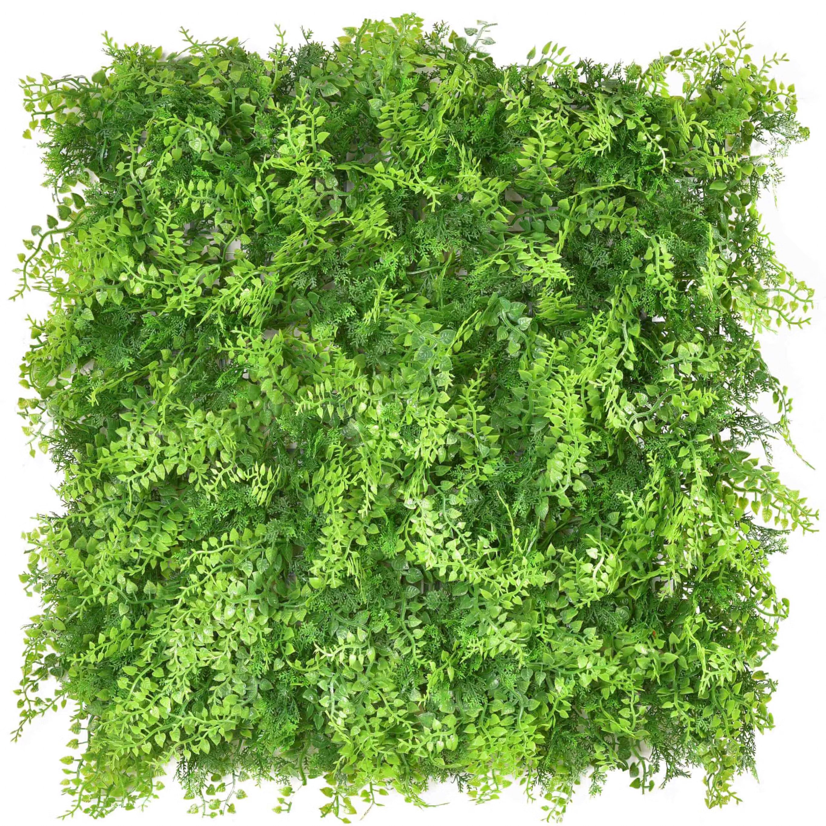 Conifer 50x50cm artificial green wall panels close-up foliage
