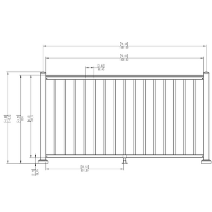 Aluminium Balustrade Section