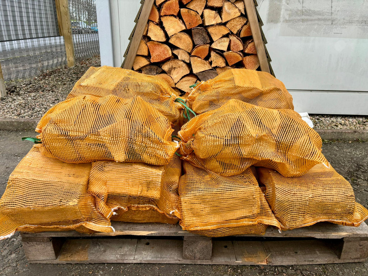 12 x Large Firewood Nets - Oak