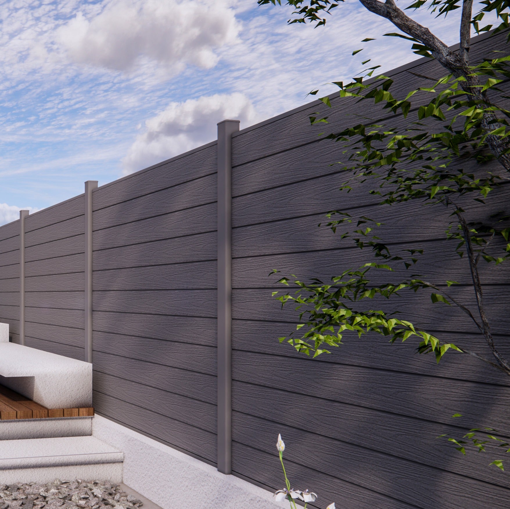 6ft x 6ft Capped Composite Fence Panel (12 boards & 1 post)