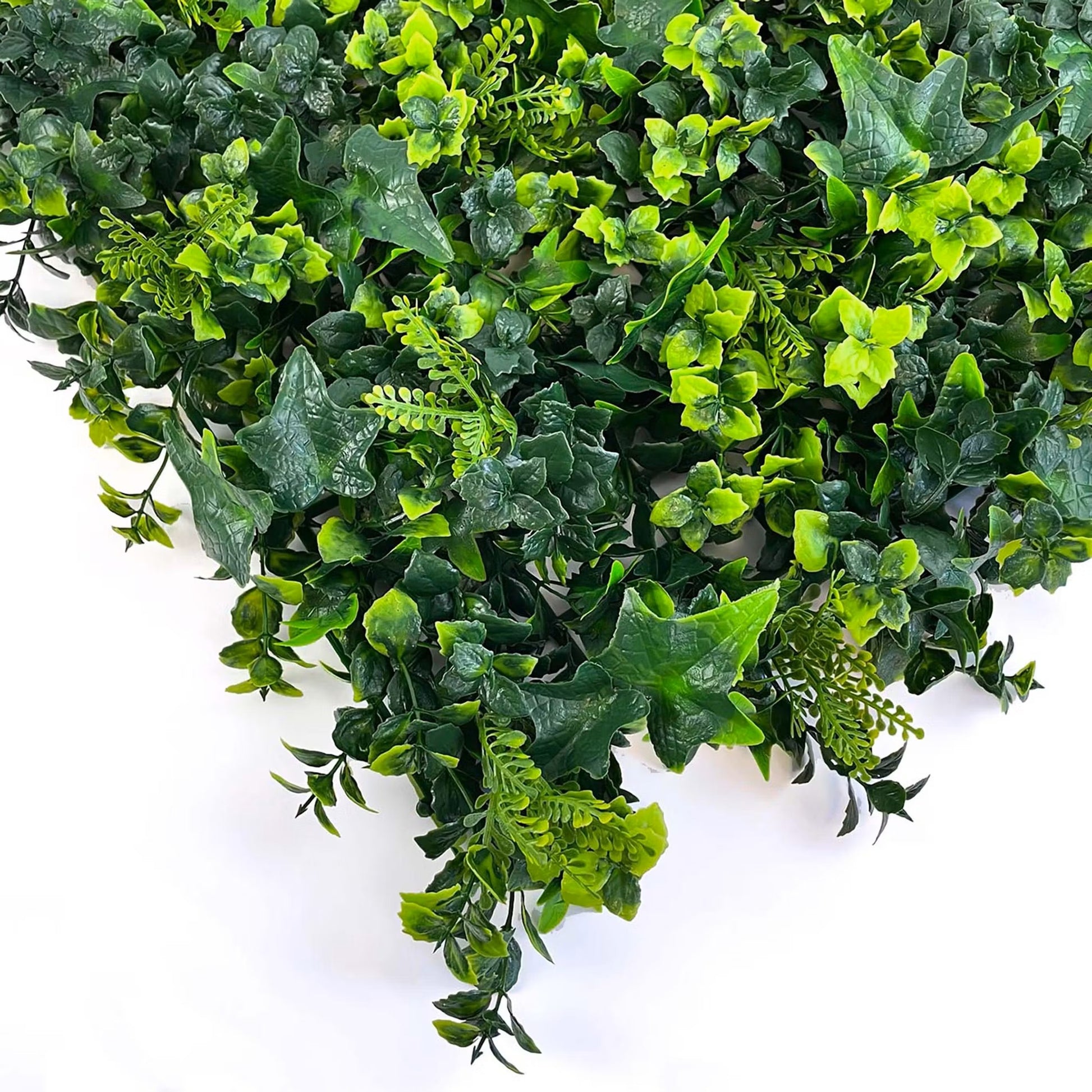 Rainforest 50x50cm artificial green wall panels close up foliage