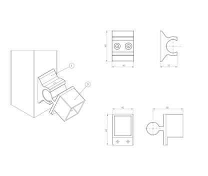 Aluminium Balustrade Stair Brackets