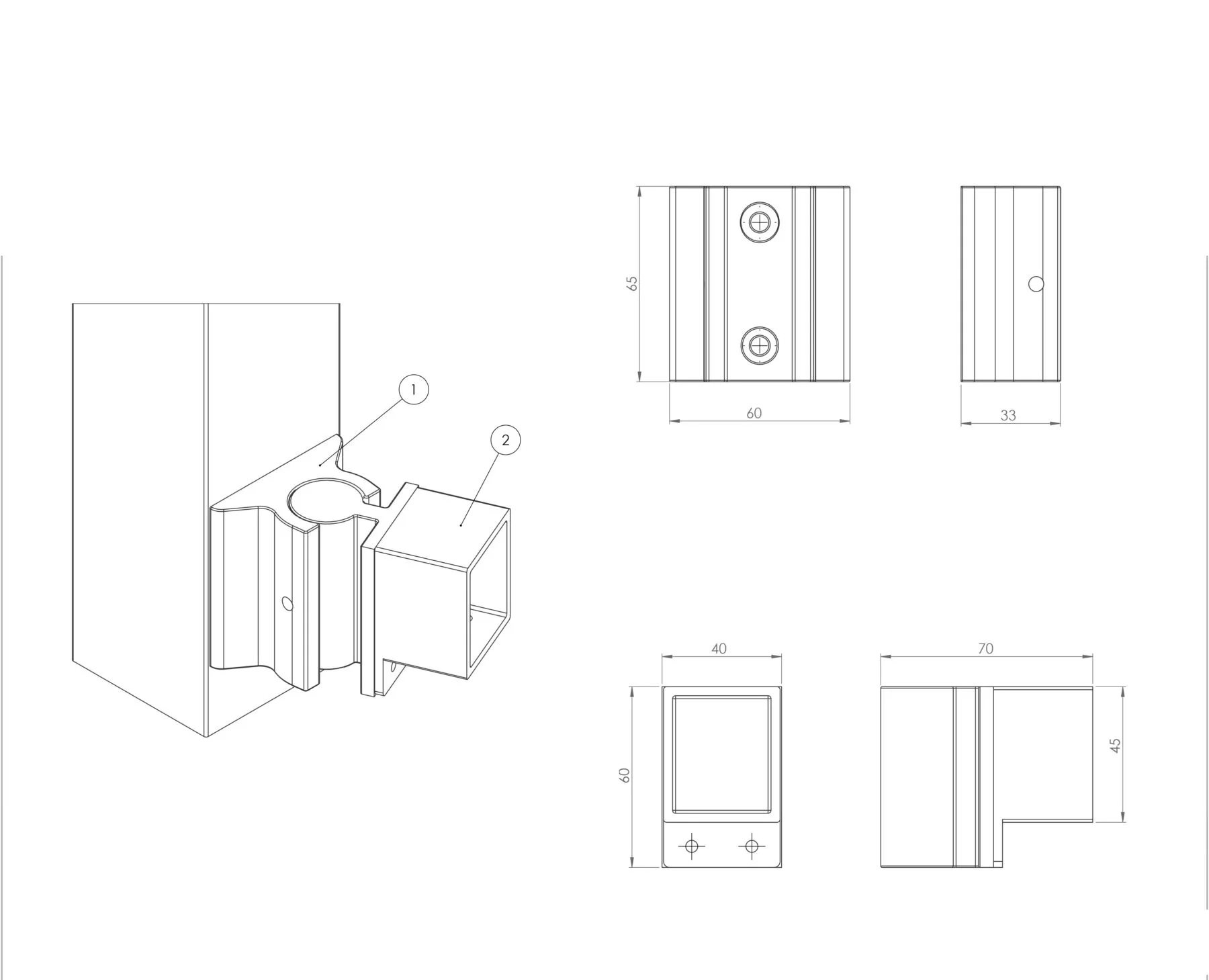 Aluminium Balustrade Horizontal Swivel Brackets