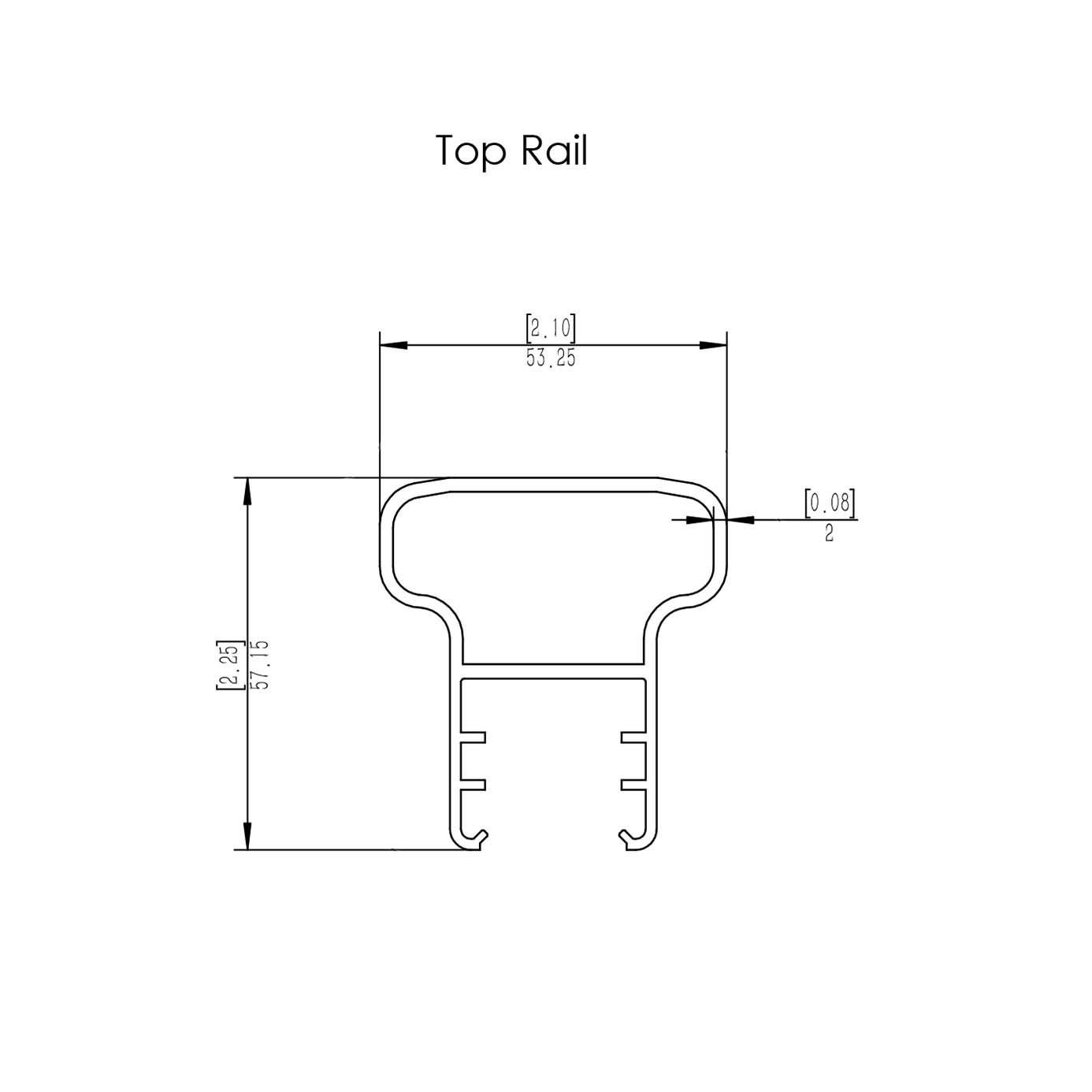 Top rail balustrade line diagram