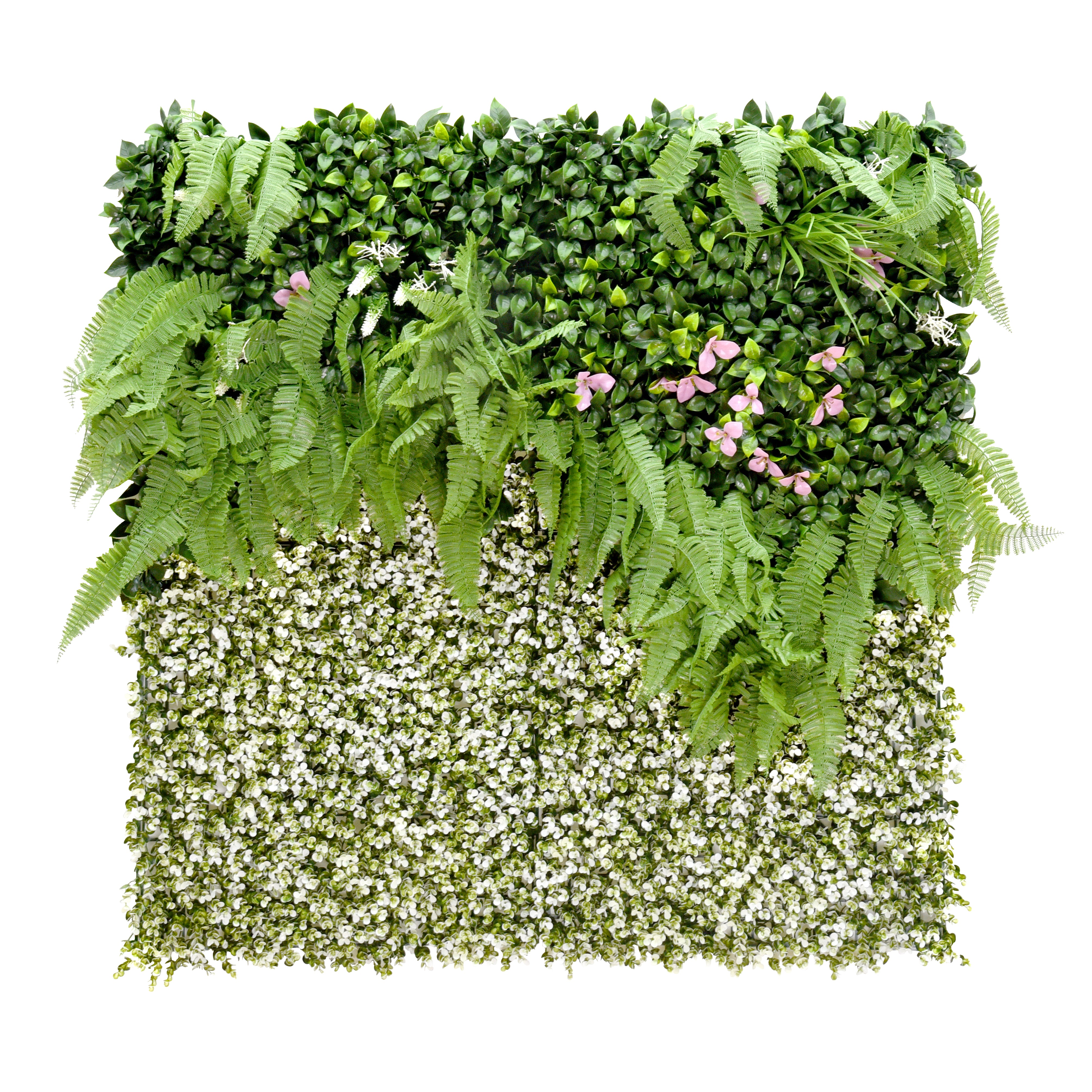 UV resistant artificial green wall panels Wave foliage detail