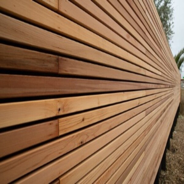 A Venetian fence slat battens, picture looking along the length of the 6ft fence.