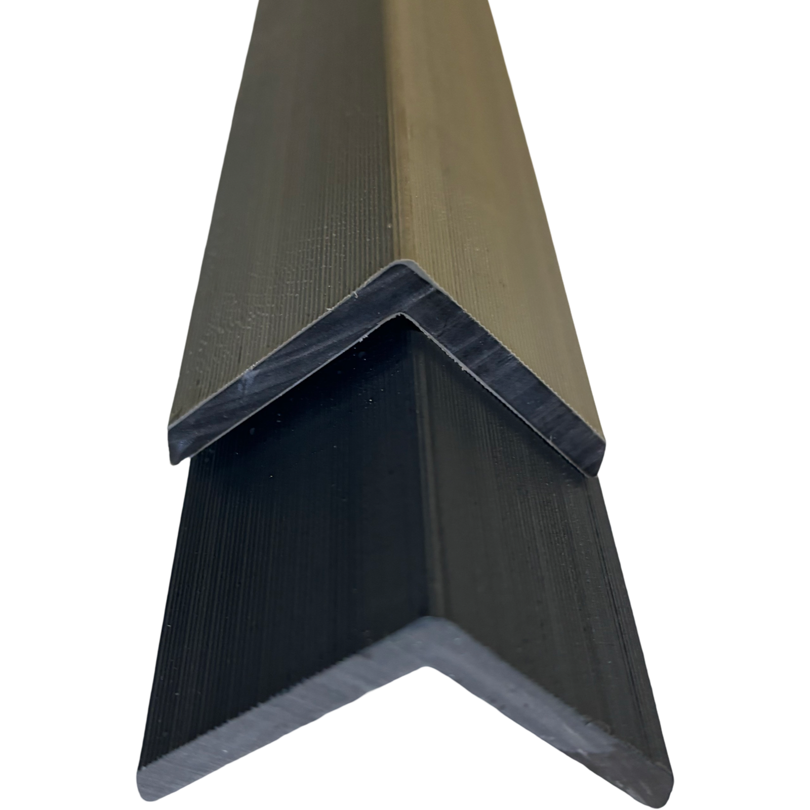 capped composite edging trim for decks, showing a cross-sectional profile.