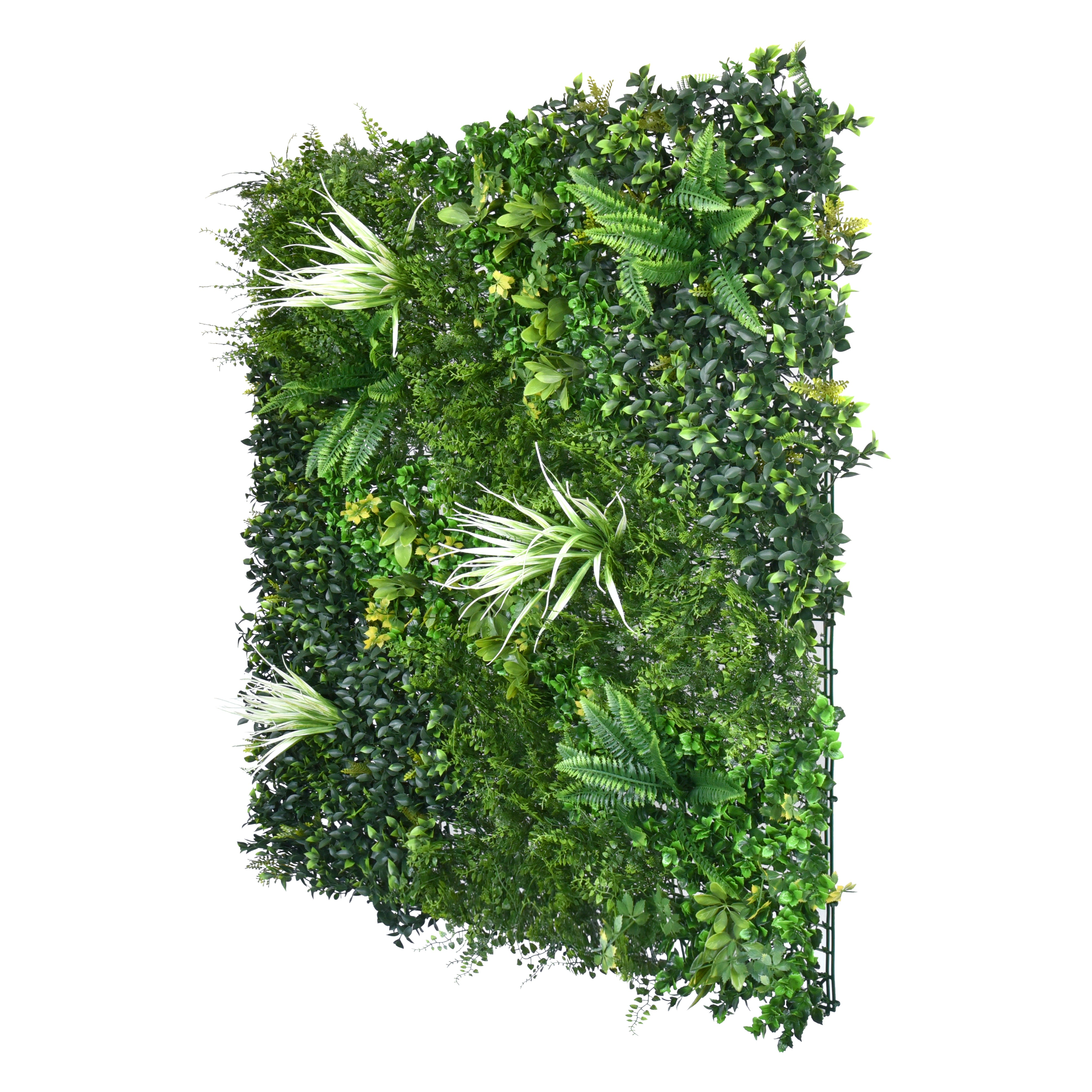 UV resistant artificial green wall panels Spring foliage detail