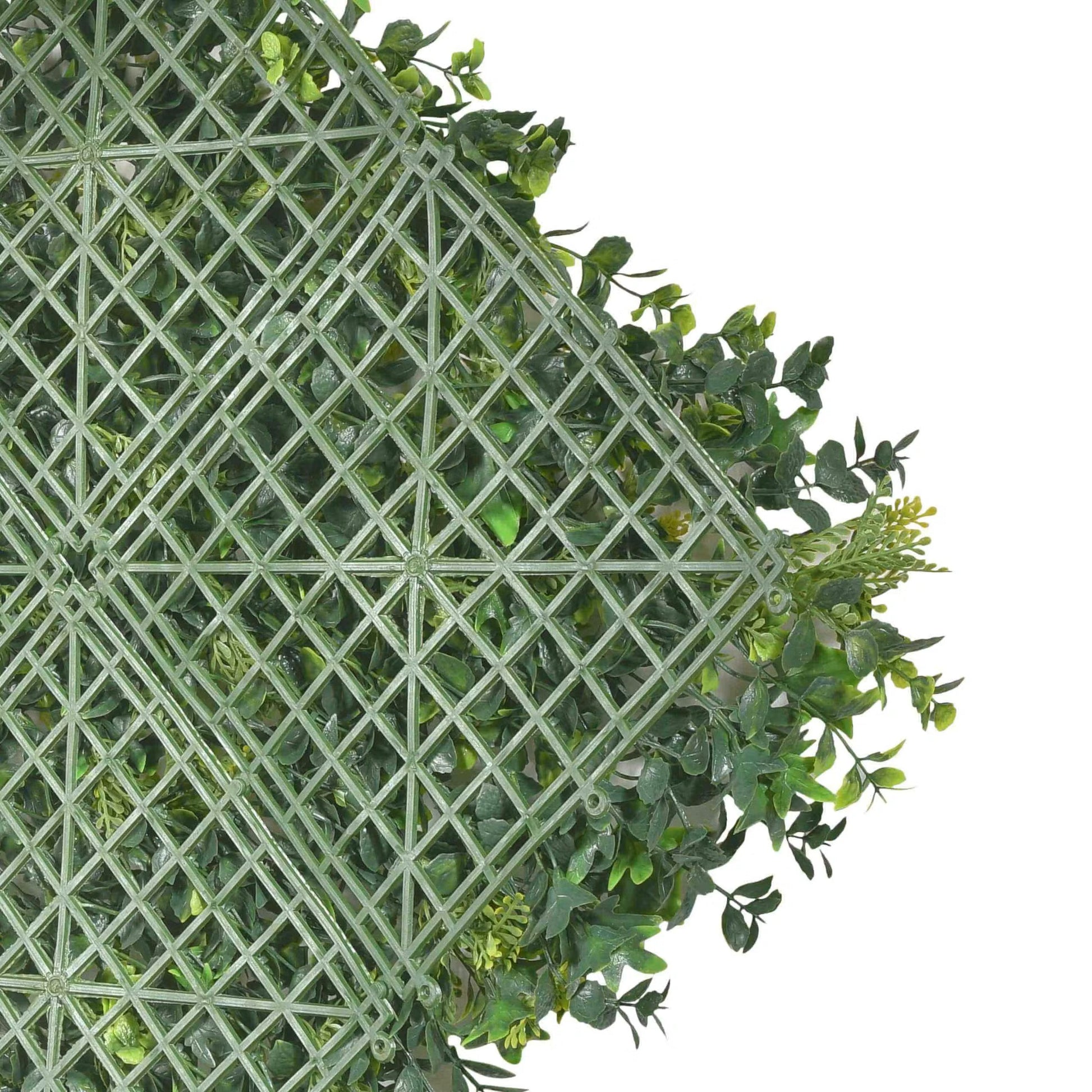 Reverse side of a faux foliage living wall tiles rainforest style 50x50