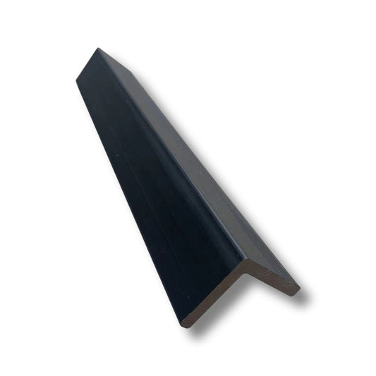 A capped composite L Trim in grey for use with composite cladding and decking.