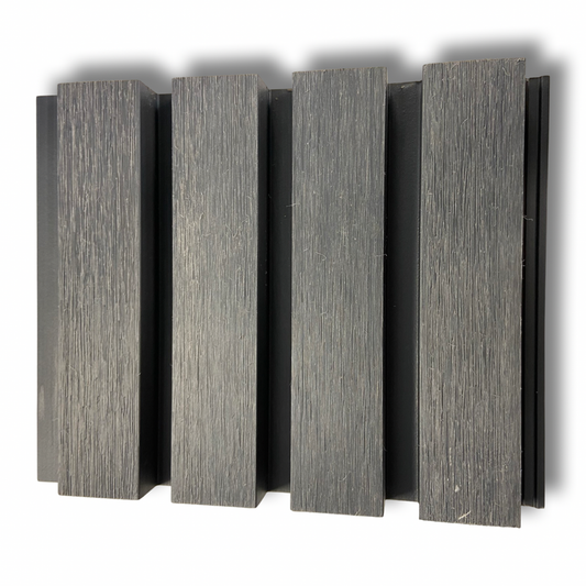 A modern composite cladding option the slatted panel offers great design versatility.